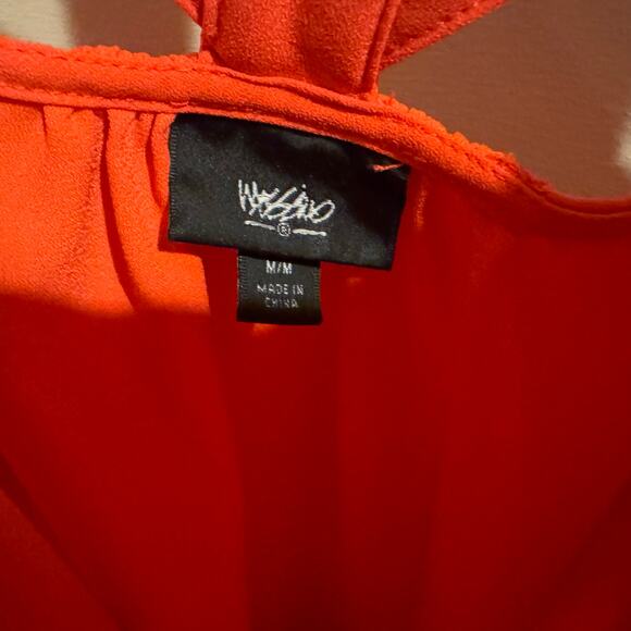 Mossimo Strappy Back Asymmetrical Orange Shift Tank Dress Size Medium - Picture 3 of 8